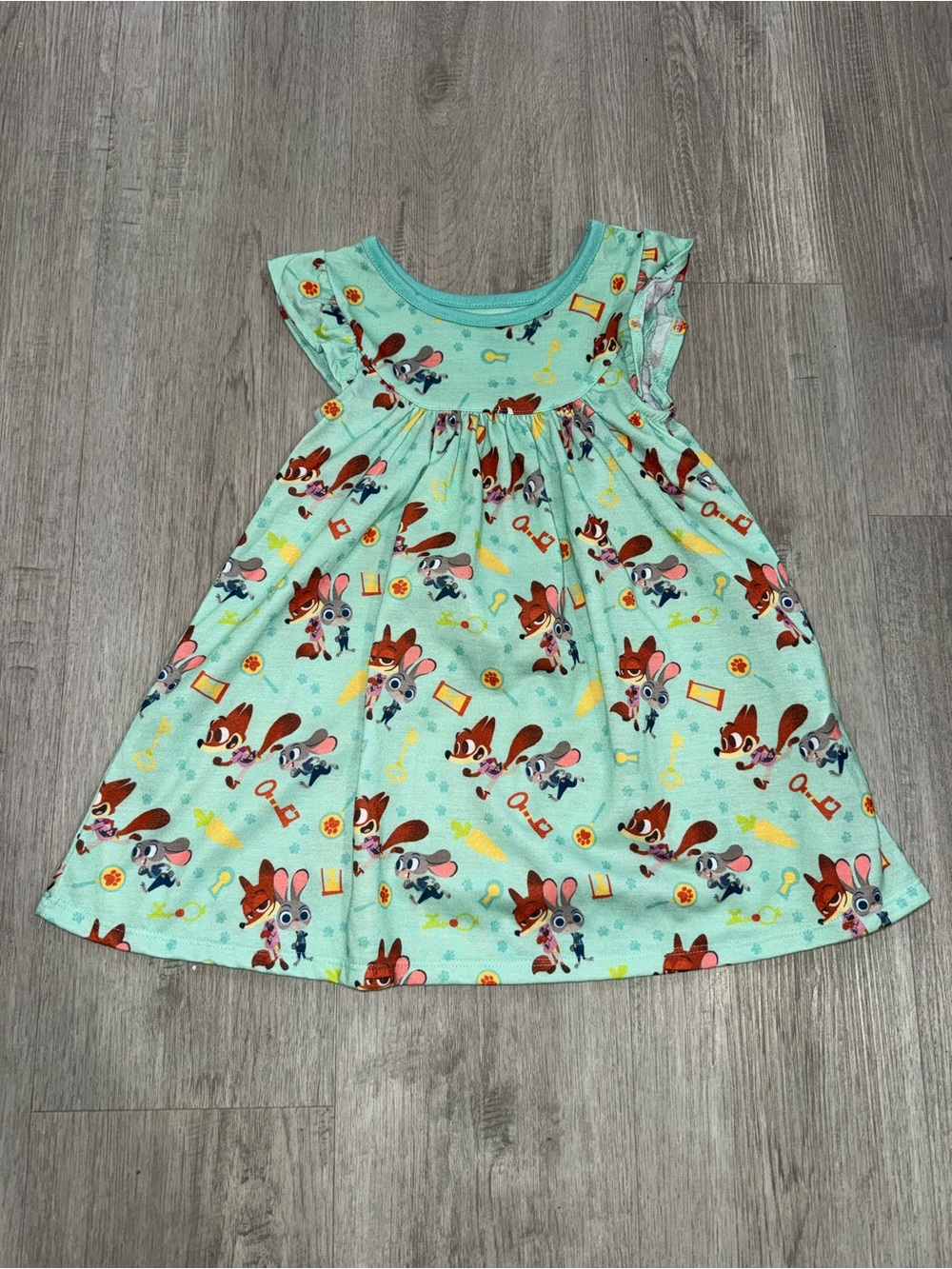 Disney Zootopia Mint Green Cartoon Character Nightgown